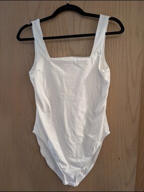 Old Navy White Square-Neck Bodysuit